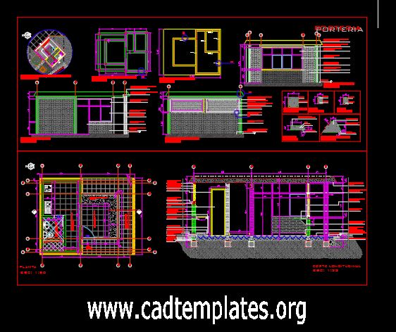 Office Of Door Man Plan and Elevation CAD Template DWG