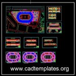 Olympic Stadium Plans and Elevations Details CAD Template DWG
