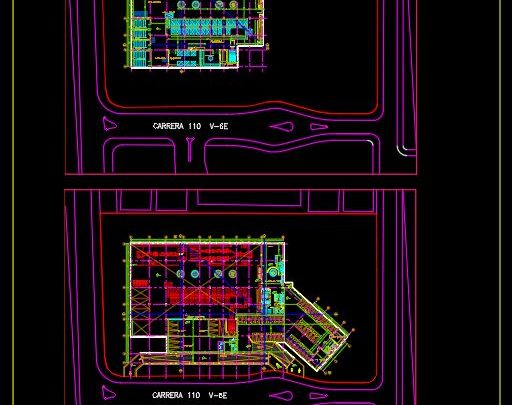 Recycling Center Project CAD Template DWG