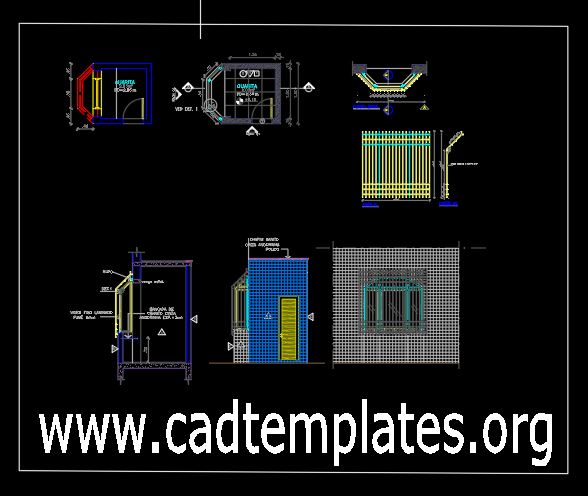 Sentry Post Plan Details CAD Template DWG