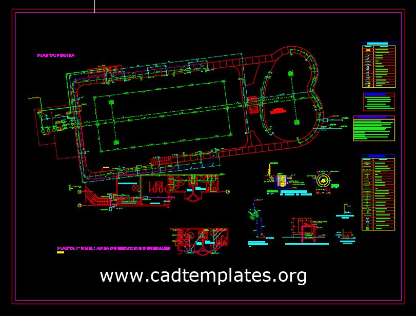 Swimming Pool Electrical Details CAD Template DWG