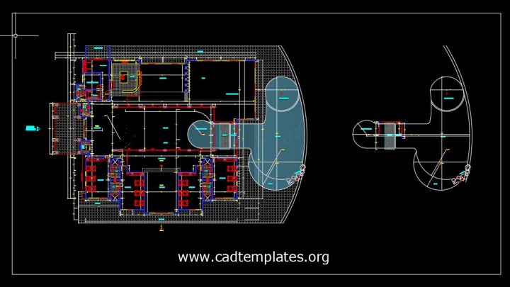 Swimming Pool Layout Plan CAD Template DWG