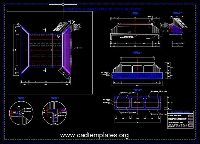 Box Culvert Concrete Reinforcement Details CAD Template DWG