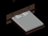 Double Bed 3D Model CAD Template DWG