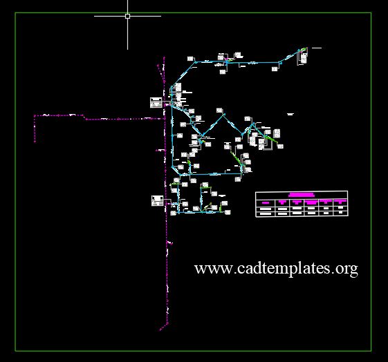 Fool Water Installation Network CAD Template DWG