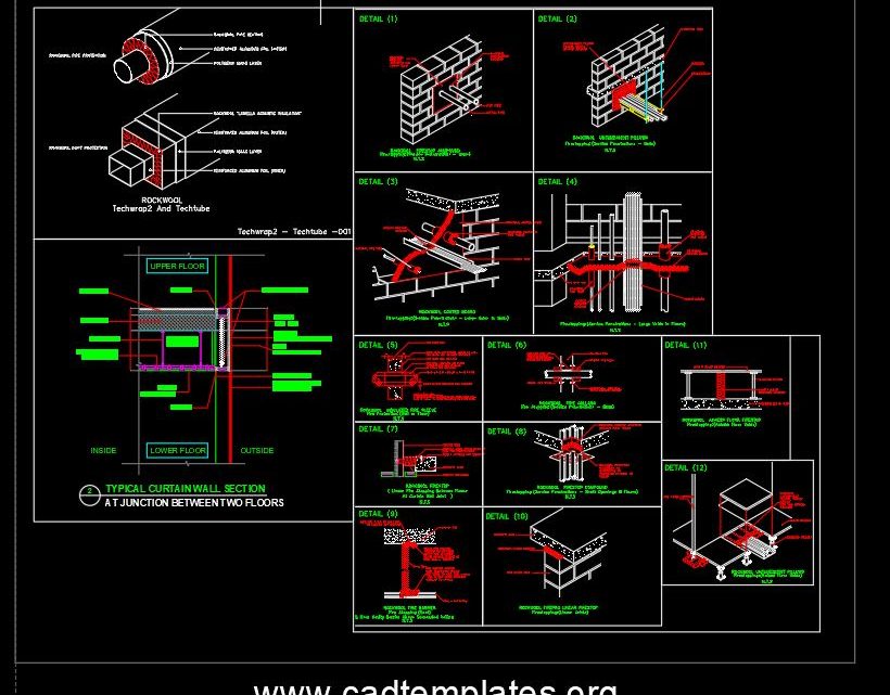 General Fire Stop Details CAD Template DWG