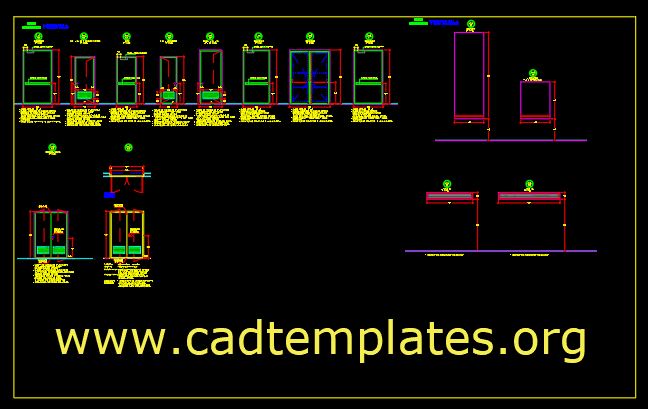 Metallic Doors Details CAD Template DWG
