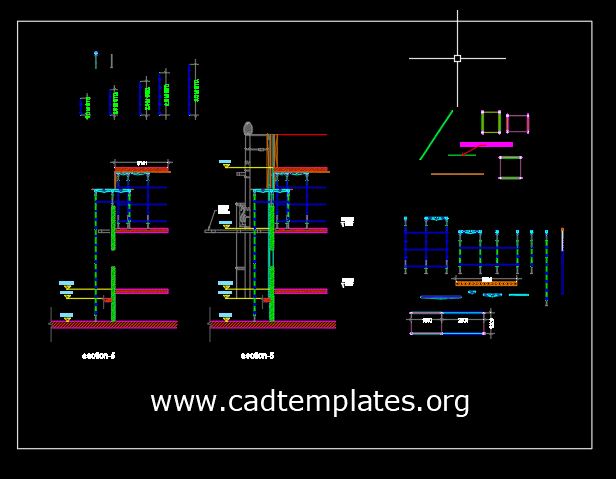 Scaffolding Elements Details CAD Template DWG