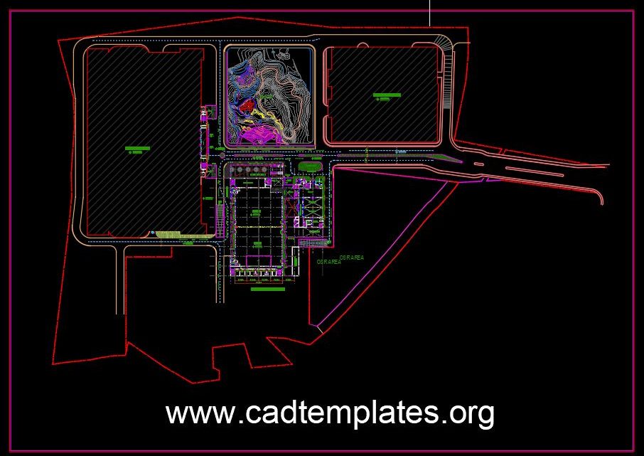 Factory Access Roads CAD Template DWG