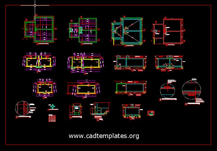 Firefighting Tank Reinforcement Details CAD Template DWG