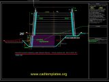 Reinforcement Retaining Wall - Steam Pipes Cross Section CAD Template DWG