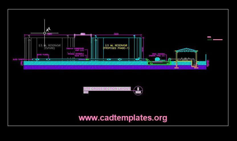 Reservoir Cross Section CAD Template DWG