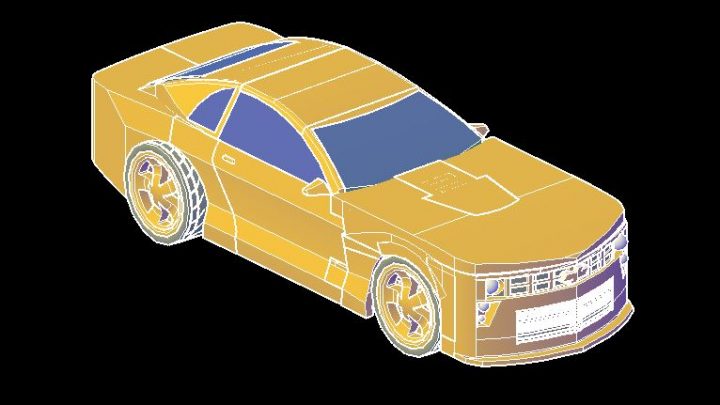 Transformer Car Bumble Bee 3D Model CAD Template DWG