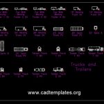 Trucks and Trailers Blocks CAD Template DWG