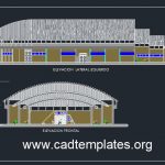 BasketBall Stadium Lateral and Frontal Elevation CAD Template DWG