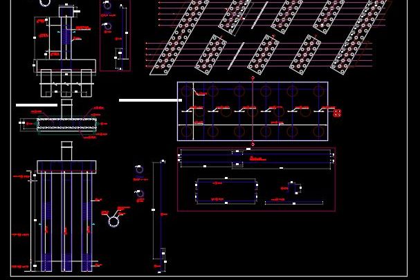 Bridge Pile Cap and Piles Reinforcement Details CAD Template DWG