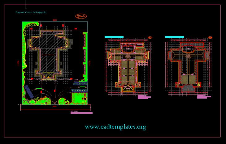Church Layout Plan CAD Template DWG