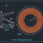 Circular Stadium Layout and Section CAD Template DWG