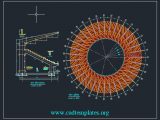 Circular Stadium Layout and Section CAD Template DWG
