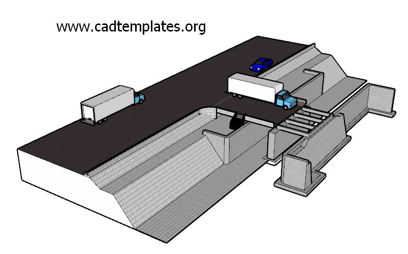 Concrete Bridge SketchUp Model CAD Template SKP