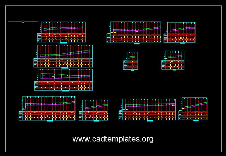Longitudinal Profiles For Sewage And Storm Network CAD Templates DWG