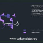 University Buildings And Roads General Plan CAD Template DWG