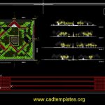 Urban Garden Square Plan and Elevation Details CAD Template DWG