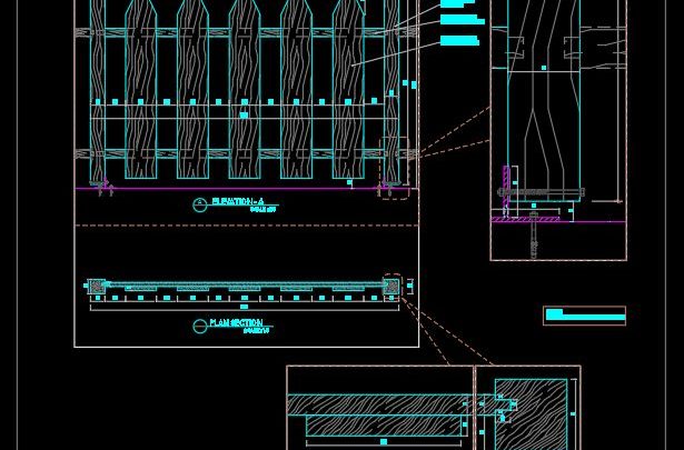 Wooden Fence Elevation and Section Details CAD Template DWG
