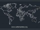 World Map CAD Template DWG