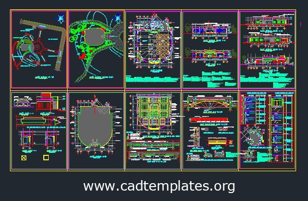 Coffee Shop Project Layout Plan and Details CAD Template DWG
