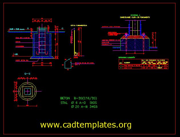 Foundations For Isolators Details CAD Template DWG