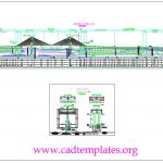 Staycable Bridge With Two Spans Profil and Section CAD Template DWG