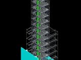 Multidirectional Scaffolding Tower 3D Model CAD Template DWG
