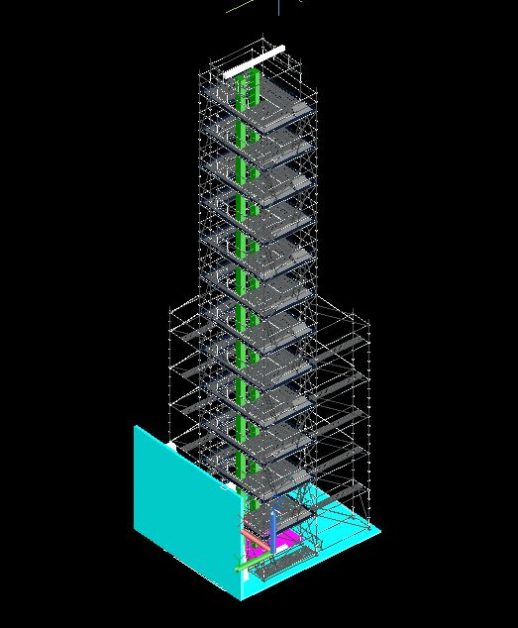 Multidirectional Scaffolding Tower 3D Model CAD Template DWG