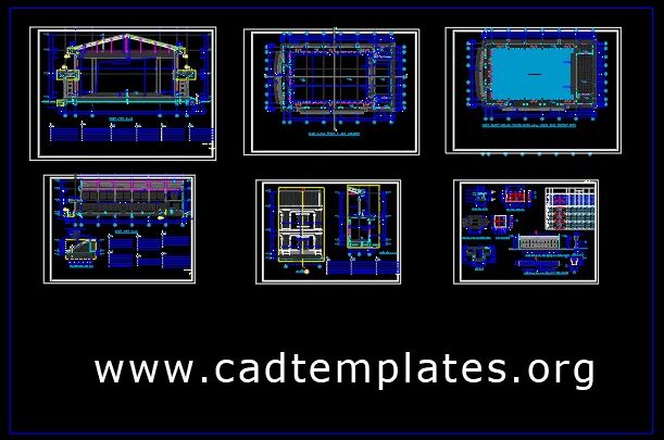 Multitasking Hall Planner Layout and Elevation CAD Template DWG