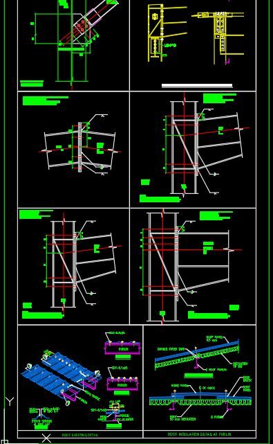 Steel Connection And Sheeting Details CAD Template DWG