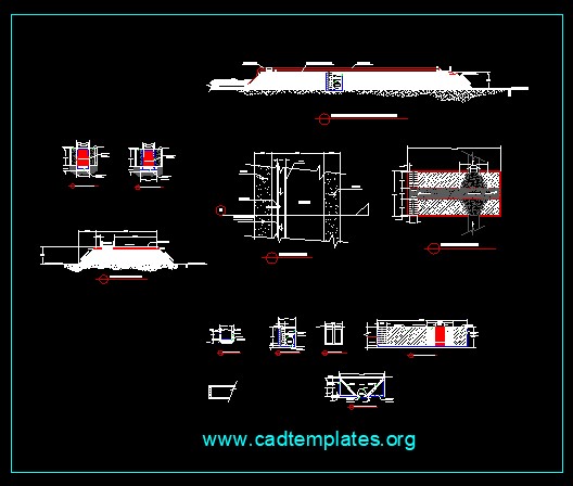 Spillway Plan Elevation and Sections Details Free Autocad DWG Drawing