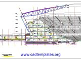 Stadium Steel Structure Section Details Autocad Free Drawing