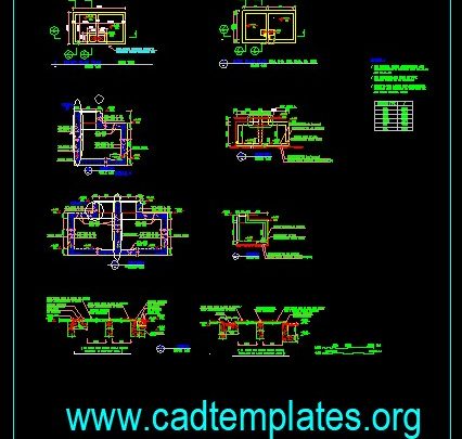 Water Storage Tank and Pump Room Reinforcement Details Autocad Free DWG