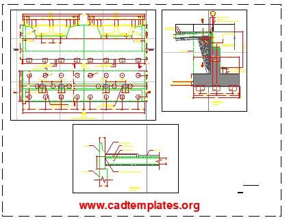 Bridge Abutment Elevation and Section Details Autocad DWG Free Drawing